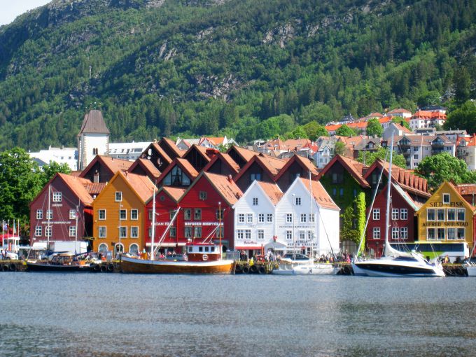 A scenic view of Bergen, Norway